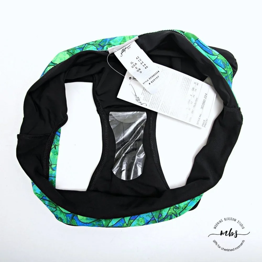 NWT Gottex Green and Blue Floral Tankini Top with Black Brief 12 swimwear - Picture 13 of 14